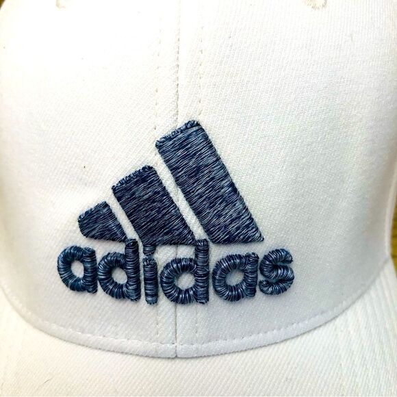 Adidas Embroidered Logo White Cap Hat Sz L/XL - Picture 2 of 10